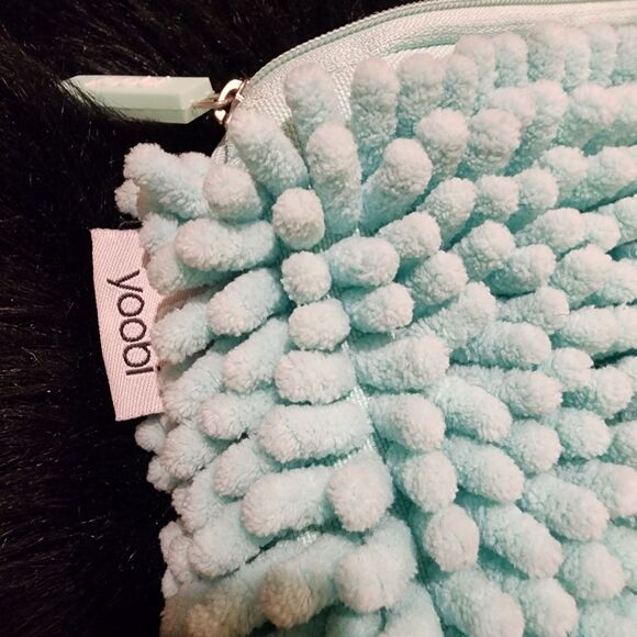 Plush Pocket Pencil Case/Makeup Case Mint Green/Sea Foam Green Color - Picture 4 of 8